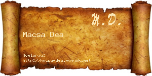 Macsa Dea névjegykártya
